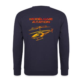 Modélisme aviation hélicoptère - Sweat-shirt Unisexe - marine - Dos - Michal (187cm)