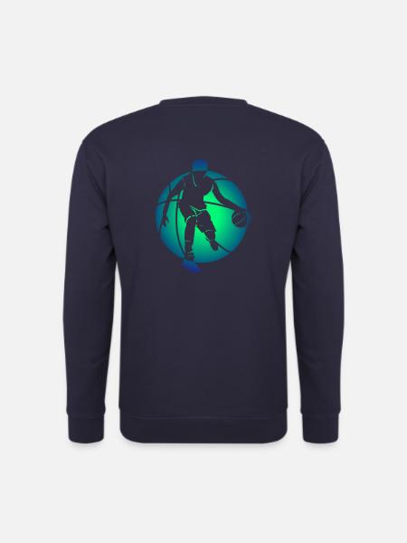 Invertierte Silhouette Sport Basketball Kunst - Unisex Pullover - Navy
