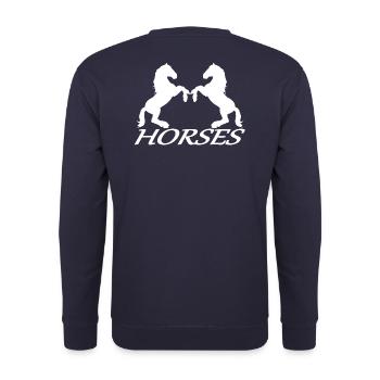 rising horses horse riding equitation - Unisex Sweatshirt - navy - Back - Michal (187cm)