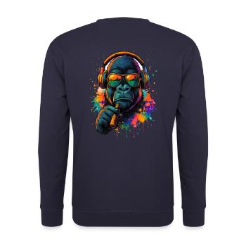 Monkey DJ Écouteurs Lunettes Soleil - Sweat-shirt Unisexe - marine - Dos - Michal (187cm)