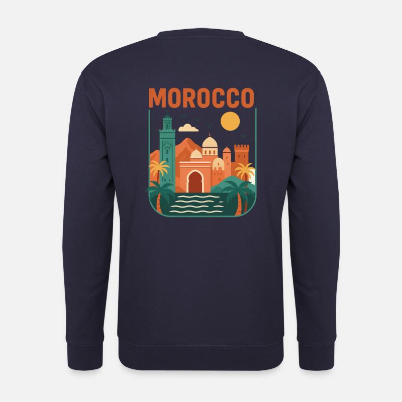 Marokko Retro Marokkanisches Kulturmuster - Unisex Pullover - Navy