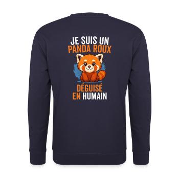 Mensch Roter Panda Inkognito - Unisex Pullover - Navy - Hinten - Michal (187cm)