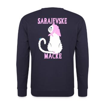 Chat pastel Sarajevo - Sweat-shirt Unisexe - marine - Dos - Michal (187cm)