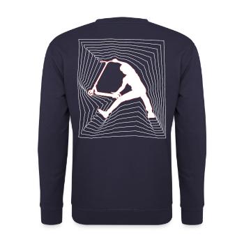 Fingerwhip 6 - Unisex Pullover - Navy - Hinten - Michal (187cm)