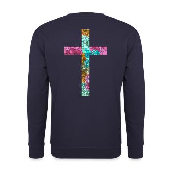 Croix Jésus Dieu religion Église Pape Vatican - Sweat-shirt Unisexe - marine - Dos - Michal (187cm)