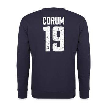 Corum 19 Türkei Turkiye TR Geschenk Urlaub Türk - Unisex Pullover - Navy - Hinten - Michal (187cm)