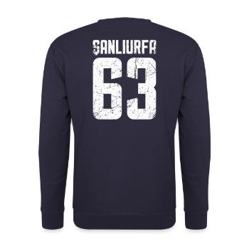 Sanliurfa 63 Türkei Turkiye Geschenk Urlaub Türk - Unisex Pullover - Navy - Hinten - Michal (187cm)