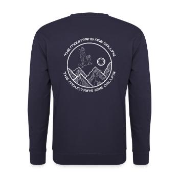 The mountains are calling white - Unisex Pullover - Navy - Hinten - Michal (187cm)