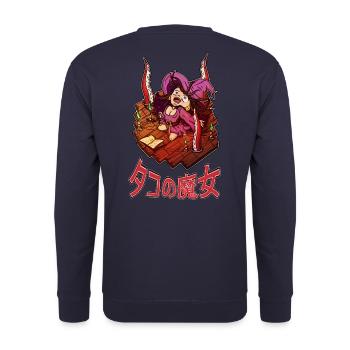 Witch summoning octopus tentacles - Unisex Sweatshirt - navy - Back - Michal (187cm)