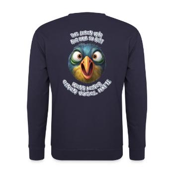 Das Leben wär nur halb so nett - Unisex Pullover - Navy - Hinten - Michal (187cm)