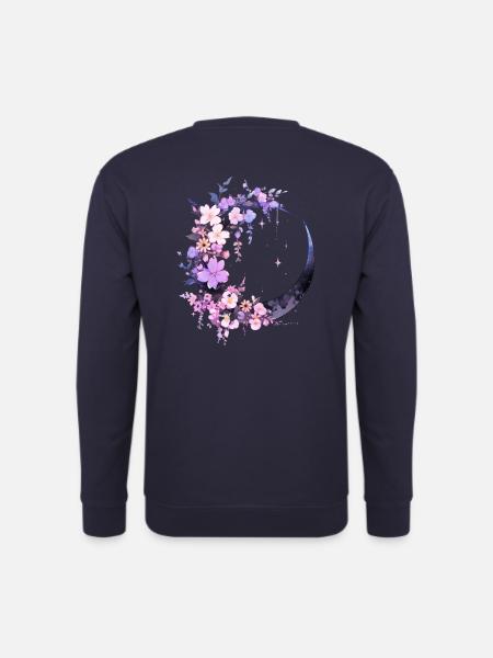 Lune violette Fleurs - Sweat-shirt Unisexe - marine