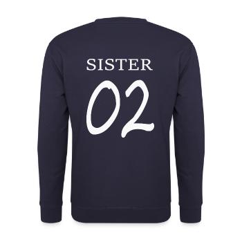 Sister 02 Print / BFF Forever - Unisex Sweatshirt - navy - Back - Michal (187cm)