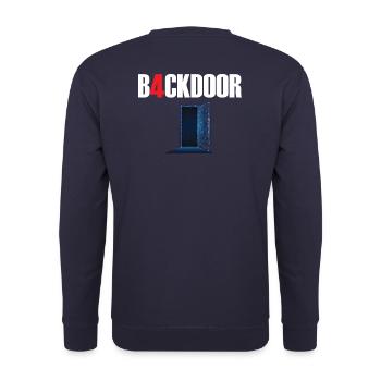 Backdoor - Unisex Sweatshirt - navy - Back - Michal (187cm)