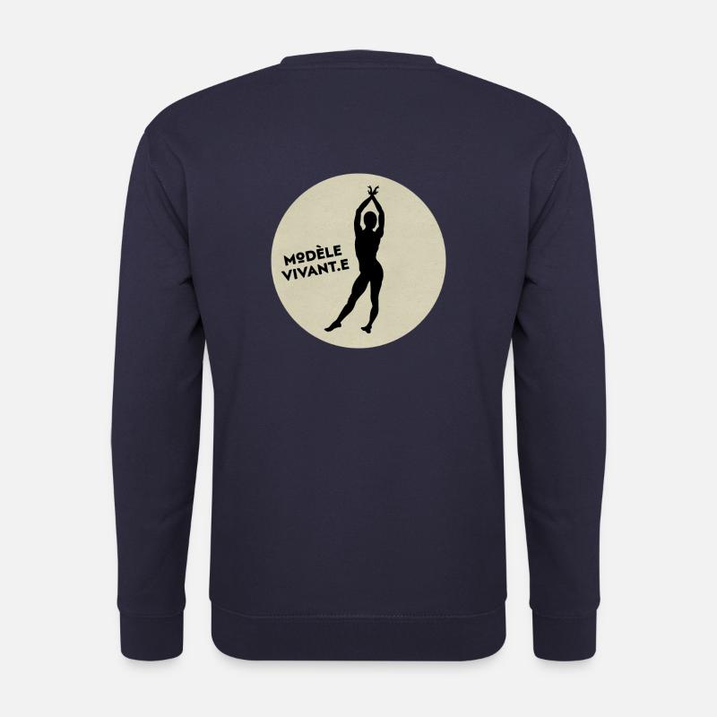 Live model - Unisex Sweatshirt - navy
