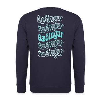 Gaedingur - für dein Islandpferd - Unisex Pullover - Navy - Hinten - Michal (187cm)