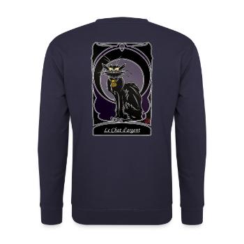 Chat d'argent folklore Bretagne Gascogne Provence - Sweat-shirt Unisexe - marine - Dos - Michal (187cm)