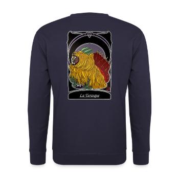 La Tarasque - folklore Provence Tarascon - Unisex Sweatshirt - navy - Back - Michal (187cm)