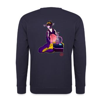 Bijinga Femme futuriste et shisha - Sweat-shirt Unisexe - marine - Dos - Michal (187cm)