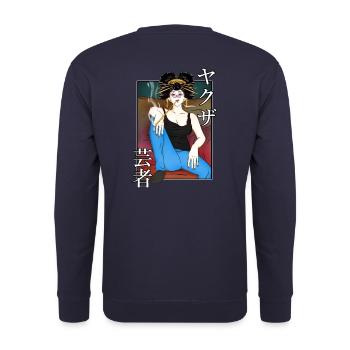 Geisha yakuza on the couch - Unisex Sweatshirt - navy - Back - Michal (187cm)