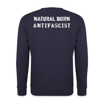 ANTIFASCIST ANTI-FASCIST FCKNZS NATURAL BORN - Unisex Pullover - Navy - Hinten - Michal (187cm)