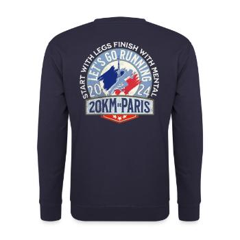 Let s go running in Paris 1 - Sweat-shirt Unisexe - marine - Dos - Michal (187cm)