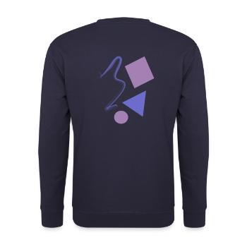 Abstraktes Design: Connection - Unisex Pullover - Navy - Hinten - Michal (187cm)
