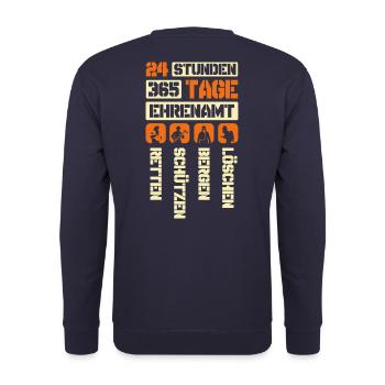 Feuerwehr - 24 Stunden 365 Tage Ehrenamt - Unisex Sweatshirt - navy - Back - Michal (187cm)