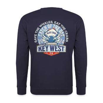 Key West catch of the day - Unisex Sweatshirt - navy - Back - Michal (187cm)
