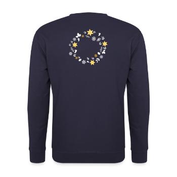 Stars and more | Symbols-Frame Christmas - Unisex Sweatshirt - navy - Back - Michal (187cm)