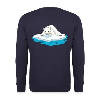 Ours polaire Glace flottante Glacier froid du pôle Nord arctique - Sweat-shirt Unisexe - marine - Dos - Michal (187cm)