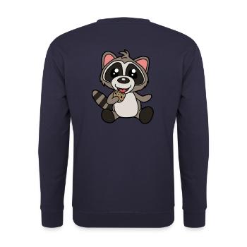 Raccoon Animals Cookies Kids Fantasy Wildlife - Unisex Sweatshirt - navy - Back - Michal (187cm)