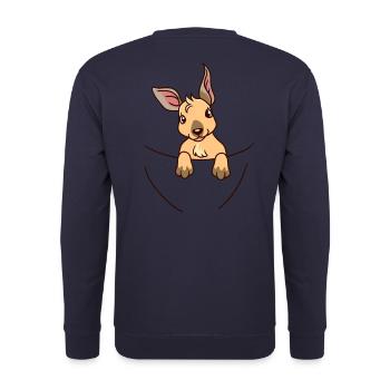 Baby Känguru Wildtiere Zoo Kinder Kleinkind Kind - Unisex Pullover - Navy - Hinten - Michal (187cm)