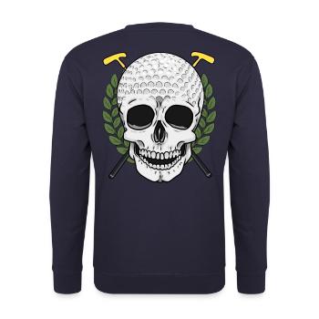 Golf Skull Golfer Sports Club - Sweat-shirt Unisexe - marine - Dos - Michal (187cm)