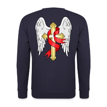 Croix Chrétiens Jésus Don Religion Pape - Sweat-shirt Unisexe - marine - Dos - Michal (187cm)