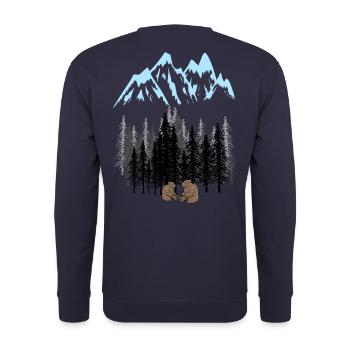 Mountain Gebirge Natur Berge Wildnis Bären - Unisex Pullover - Navy - Hinten - Michal (187cm)