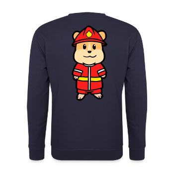 Firefighter Firefighter Hamster Rodent Children Profession - Unisex Sweatshirt - navy - Back - Michal (187cm)