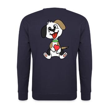 Dog Dogs Pets Heart Dog Friend Child - Unisex Sweatshirt - navy - Back - Michal (187cm)