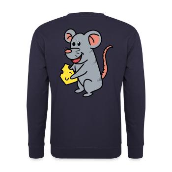 Souris Fromage Rongeur Souris Faim Animaux Bébé - Sweat-shirt Unisexe - marine - Dos - Michal (187cm)