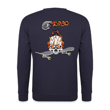 Skateboard Turbo Youth Skater Skull - Unisex Sweatshirt - navy - Back - Michal (187cm)