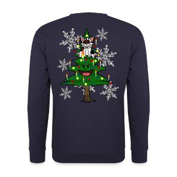 Chats Noël Noël Père Noël arbre de Noël - Sweat-shirt Unisexe - marine - Dos - Michal (187cm)