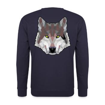 WILDNIS Wölfe Hund POLYGON WOLF Wildtiere - Unisex Pullover - Navy - Hinten - Michal (187cm)