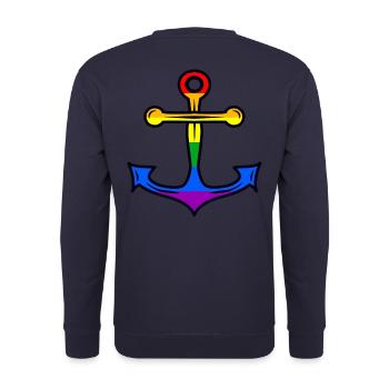 Ancre LGBT Gay Pride - Sweat-shirt Unisexe - marine - Dos - Michal (187cm)