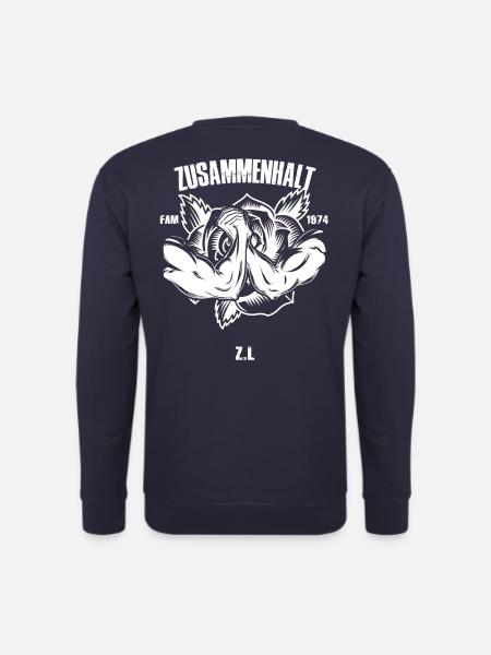 zusammenhalt rose 1974 FAM weiss - Unisex Pullover - Navy