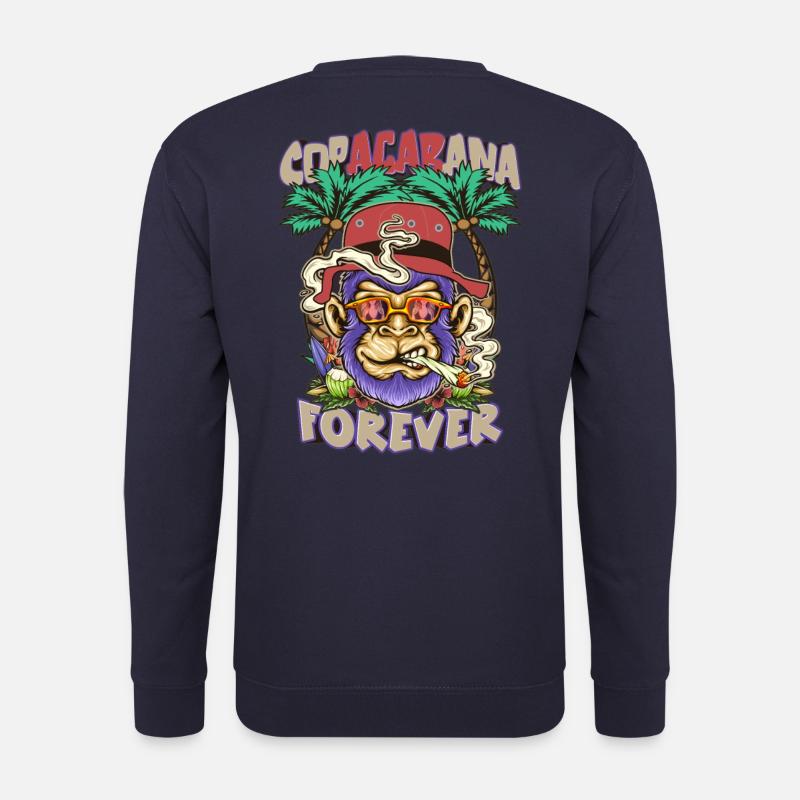 Hooligan Backprint Copacabana Forever Fußballfan - Unisex Pullover - Navy