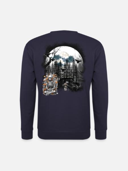 Halloween Skelett Wald Geist Geister Gespenst - Unisex Pullover - Navy