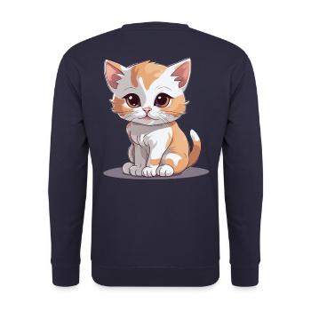 Chaton Chat Chats Chat Domestique Miaulement - Sweat-shirt Unisexe - marine - Dos - Michal (187cm)