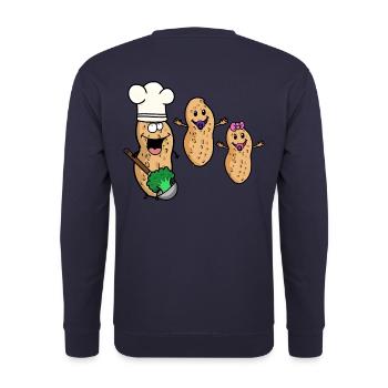Familie Erdnuss Kochen Kinder Küche Vegan Küche - Unisex Pullover - Navy - Hinten - Michal (187cm)