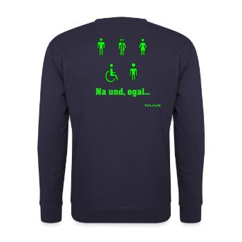 Alle sind gleich - Unisex Pullover - Navy - Hinten - Michal (187cm)