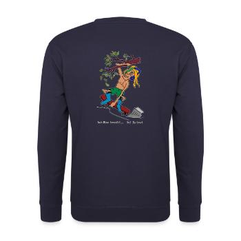 bob_tree - streetwear, casual style, funsport - Unisex Pullover - Navy - Hinten - Michal (187cm)