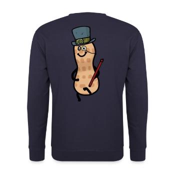 Peanut Cylinder Monocle Mr. Sir Nut Gentleman - Unisex Sweatshirt - navy - Back - Michal (187cm)